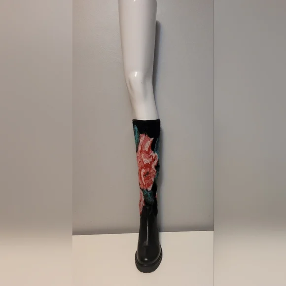 Twin Set Jacquard Knit Floral Boots, VGUC, Size 39.5 - Picture 14 of 16